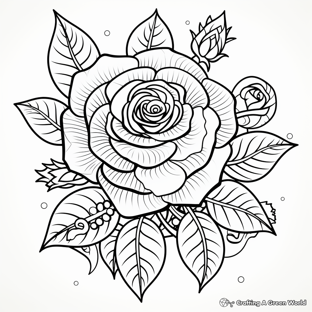 Complex Rose Coloring Pages 3