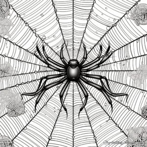 Complex Spiderweb Designs for Halloween Coloring 2