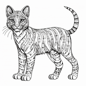 Complicated Savannah Cat Coloring Pages 1