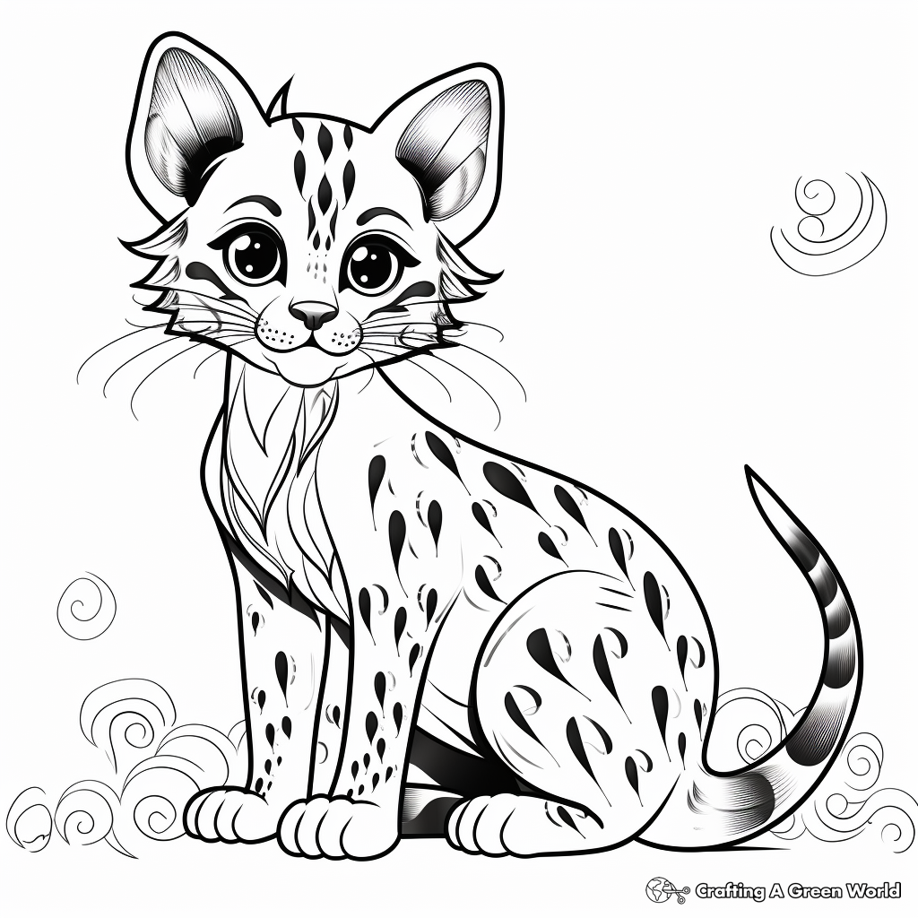 Complicated Savannah Cat Coloring Pages 2