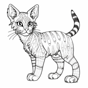 Complicated Savannah Cat Coloring Pages 3