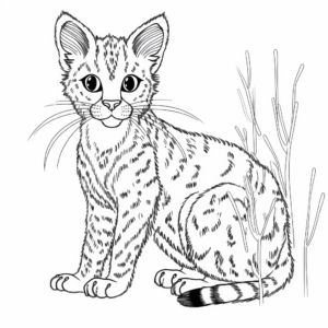 Complicated Savannah Cat Coloring Pages 4