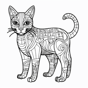 Complicated Siamese Cat Coloring Pages 2