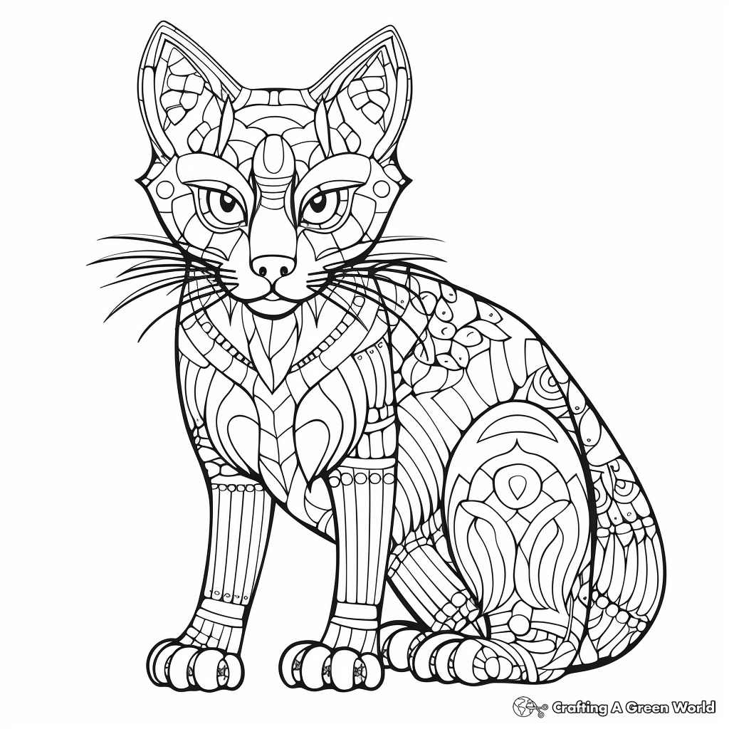 Complicated Siamese Cat Coloring Pages 3