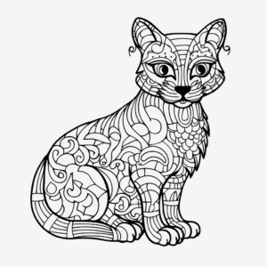 Complicated Siamese Cat Coloring Pages 4