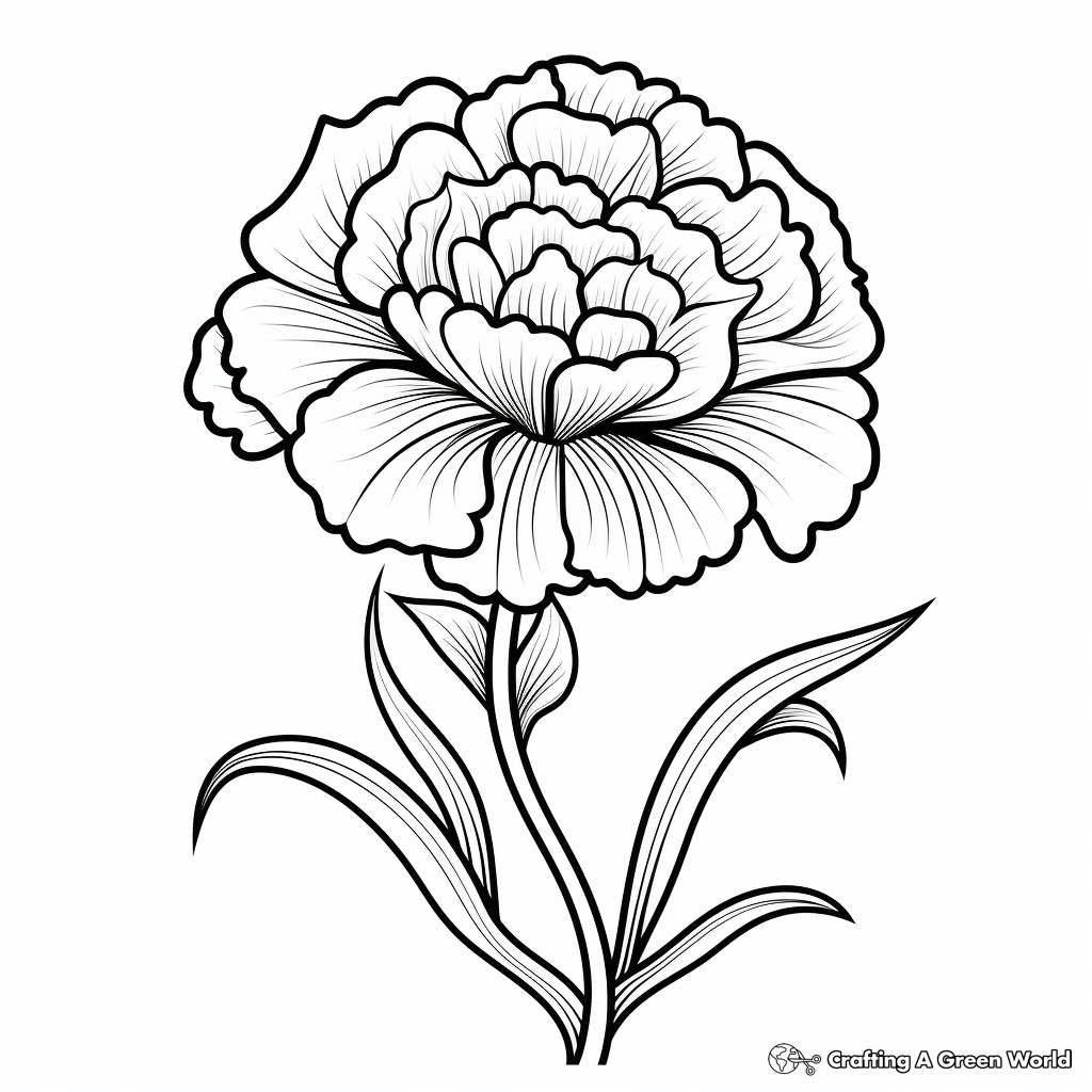 Comprehensive Carnation Flower Coloring Pages 2