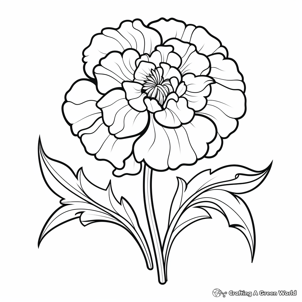 Comprehensive Carnation Flower Coloring Pages 4