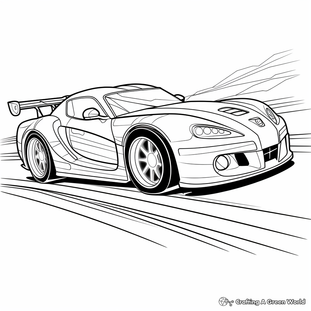 Comprehensive Endurance Racing Car Coloring Pages for Adults 1