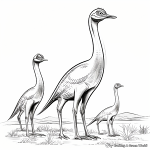 Compysognathus Family Coloring Pages for Kids 2