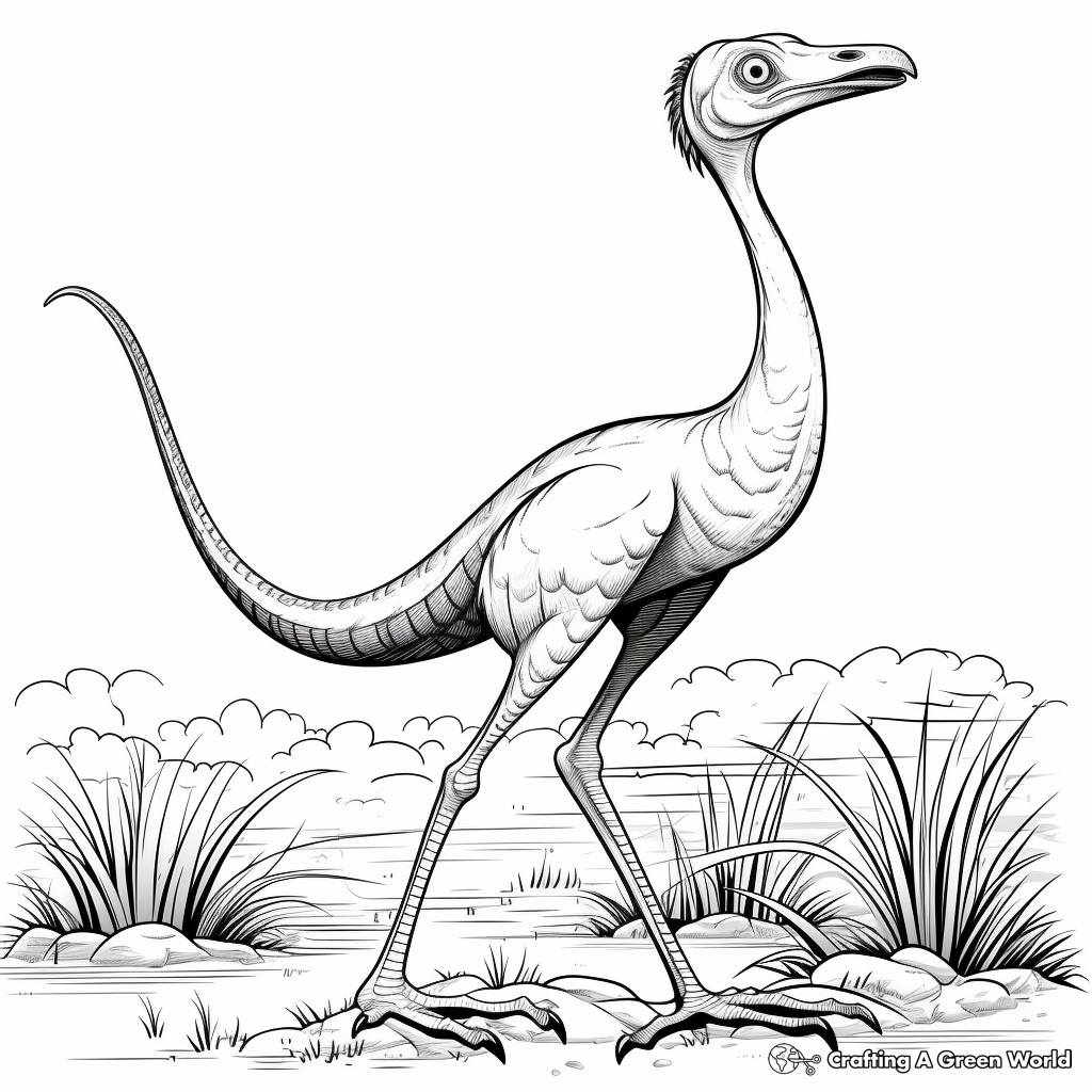 Compysognathus Fossil Diagram Coloring Pages 1