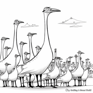 Compysognathus Herd Life Scene Coloring Pages 4