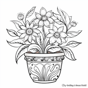Container Gardening Mandala Coloring Pages 1