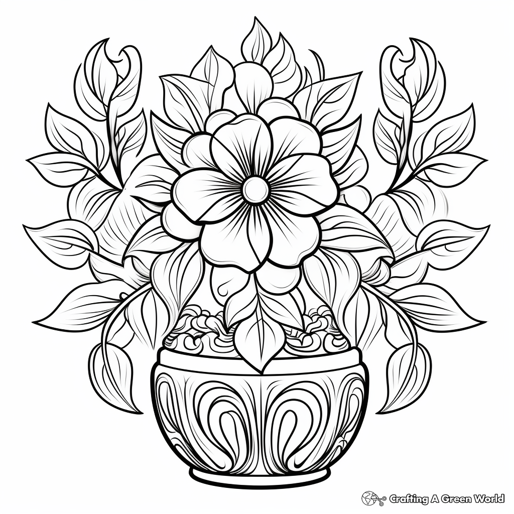 Container Gardening Mandala Coloring Pages 4