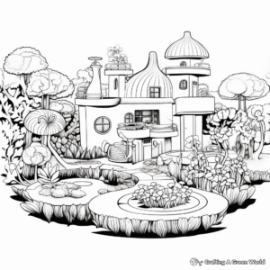 Contemporary Modern Garden Coloring Pages 1