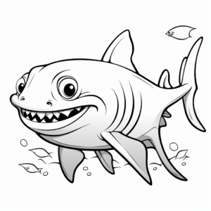 Cool Cartoon Shark Coloring Pages for Kids 2