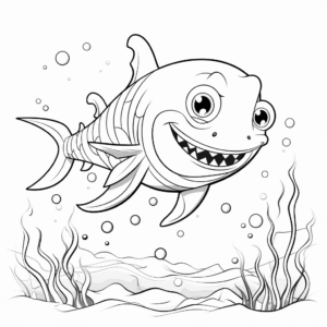 Cool Cartoon Shark Coloring Pages for Kids 4