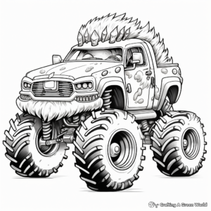 Cool Cheetah-Print Monster Truck Coloring Pages 1