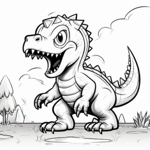 Cool Dinosaur Battle Coloring Pages 2