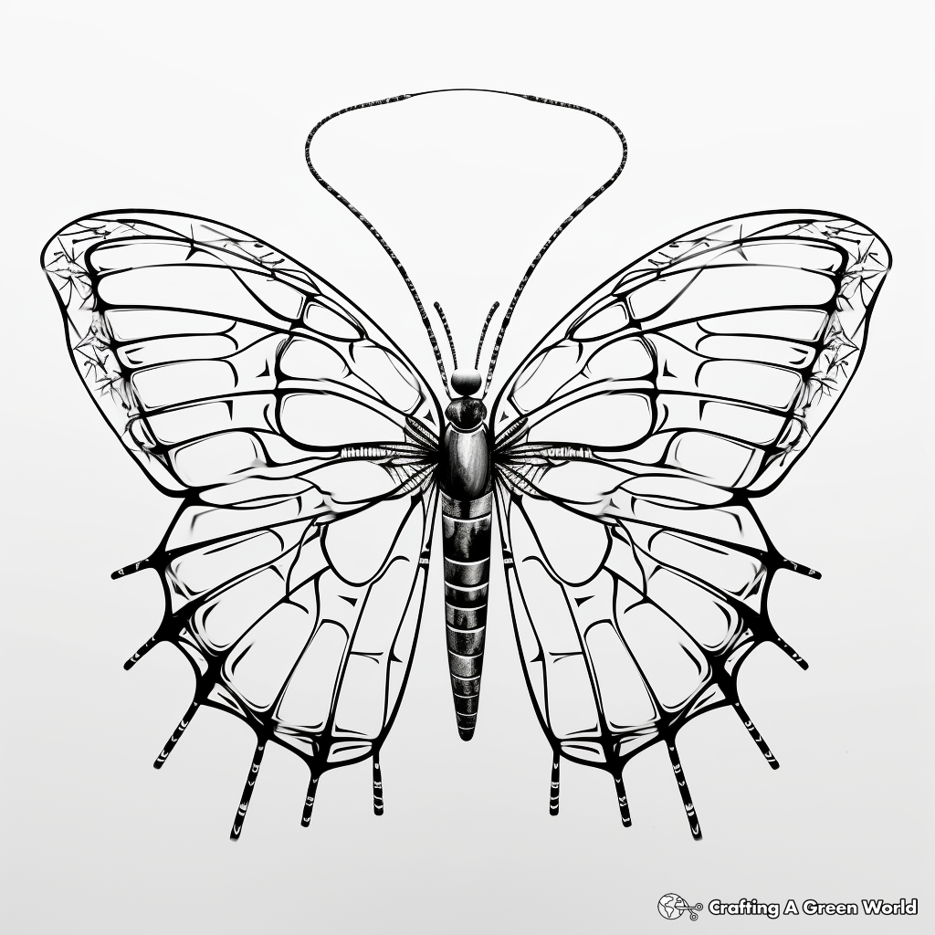 Cool Glasswing Butterfly Mandala Coloring Pages 1