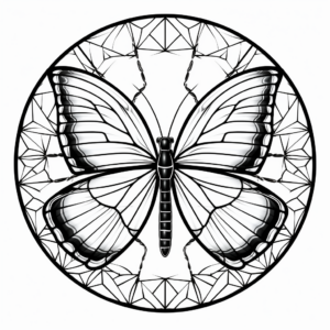 Cool Glasswing Butterfly Mandala Coloring Pages 3