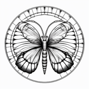 Cool Glasswing Butterfly Mandala Coloring Pages 4