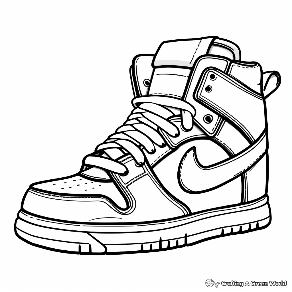Cool Skateboarding Shoe Coloring Pages 1