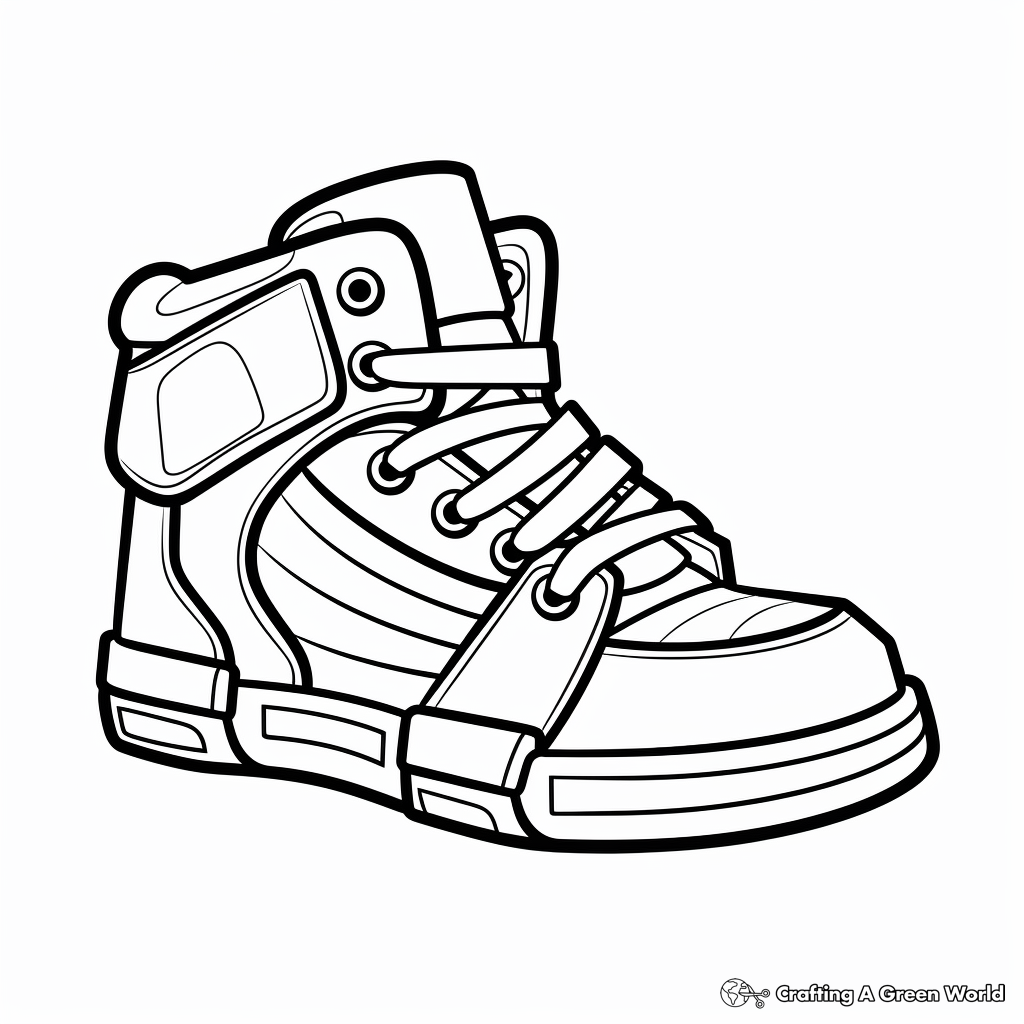 Cool Skateboarding Shoe Coloring Pages 2