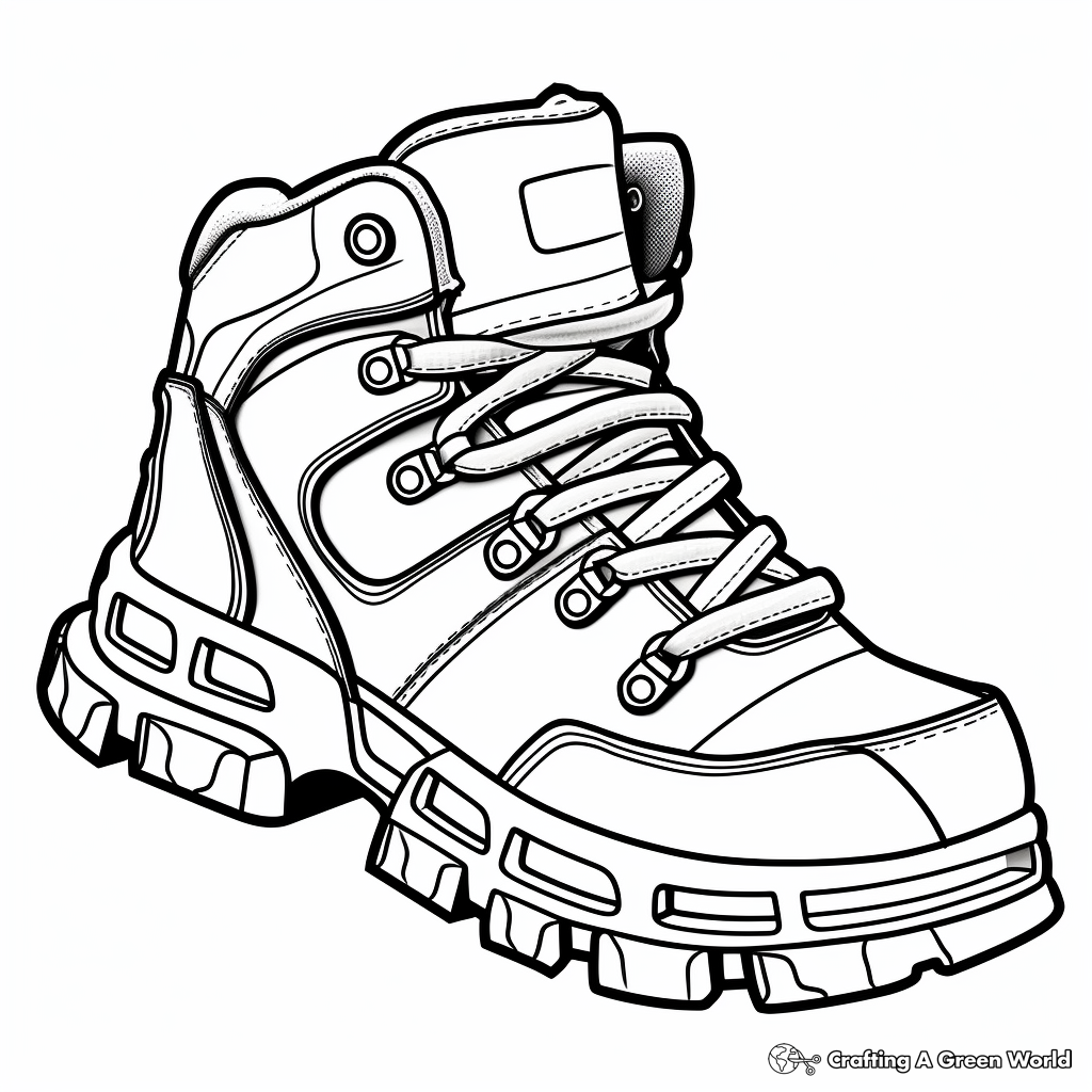 Cool Skateboarding Shoe Coloring Pages 3