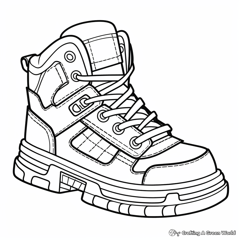Cool Skateboarding Shoe Coloring Pages 4