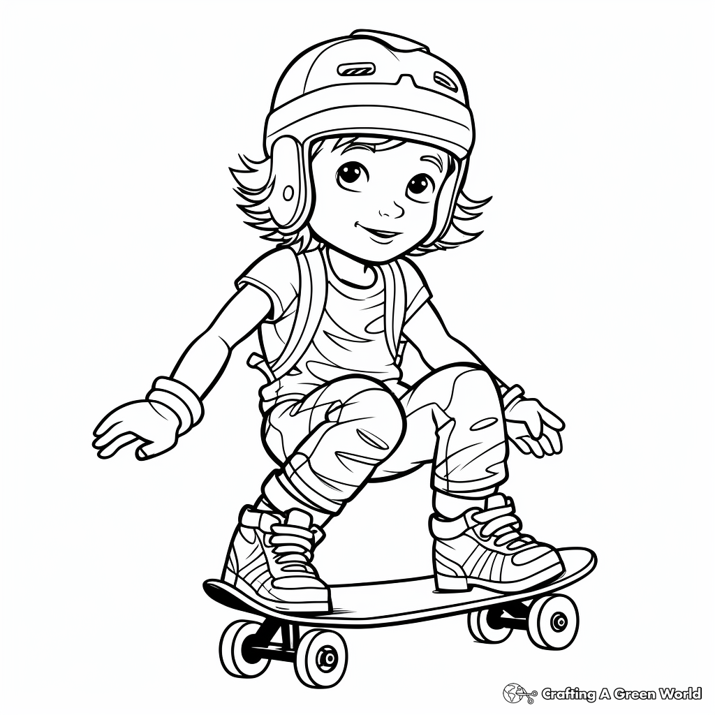 Cool Skateboarding Socks Coloring Pages 2