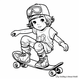 Cool Skateboarding Socks Coloring Pages 3