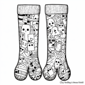 Cool Skateboarding Socks Coloring Pages 4
