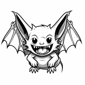 Cool Vampire Bat Wings Coloring Pages 1