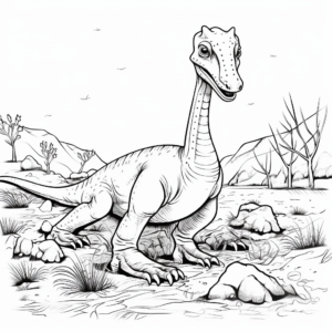 Corythosaurus Fighting for Territory Coloring Pages 1