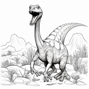 Corythosaurus Fighting for Territory Coloring Pages 3