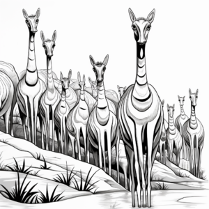 Corythosaurus Herd Coloring Pages 2