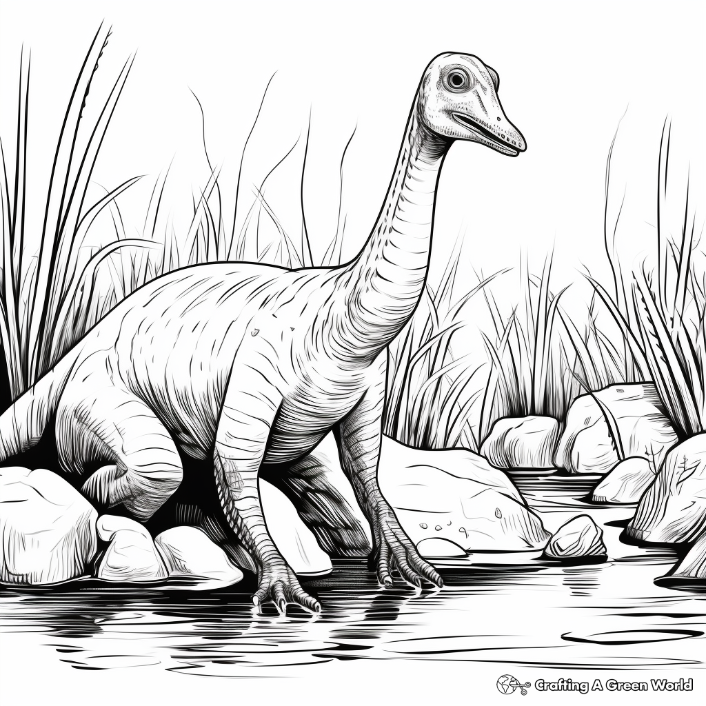 Corythosaurus in its Natural Habitat Coloring Pages 3