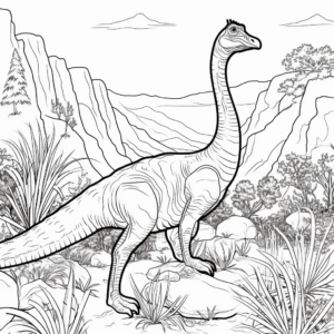 Corythosaurus in its Natural Habitat Coloring Pages 4