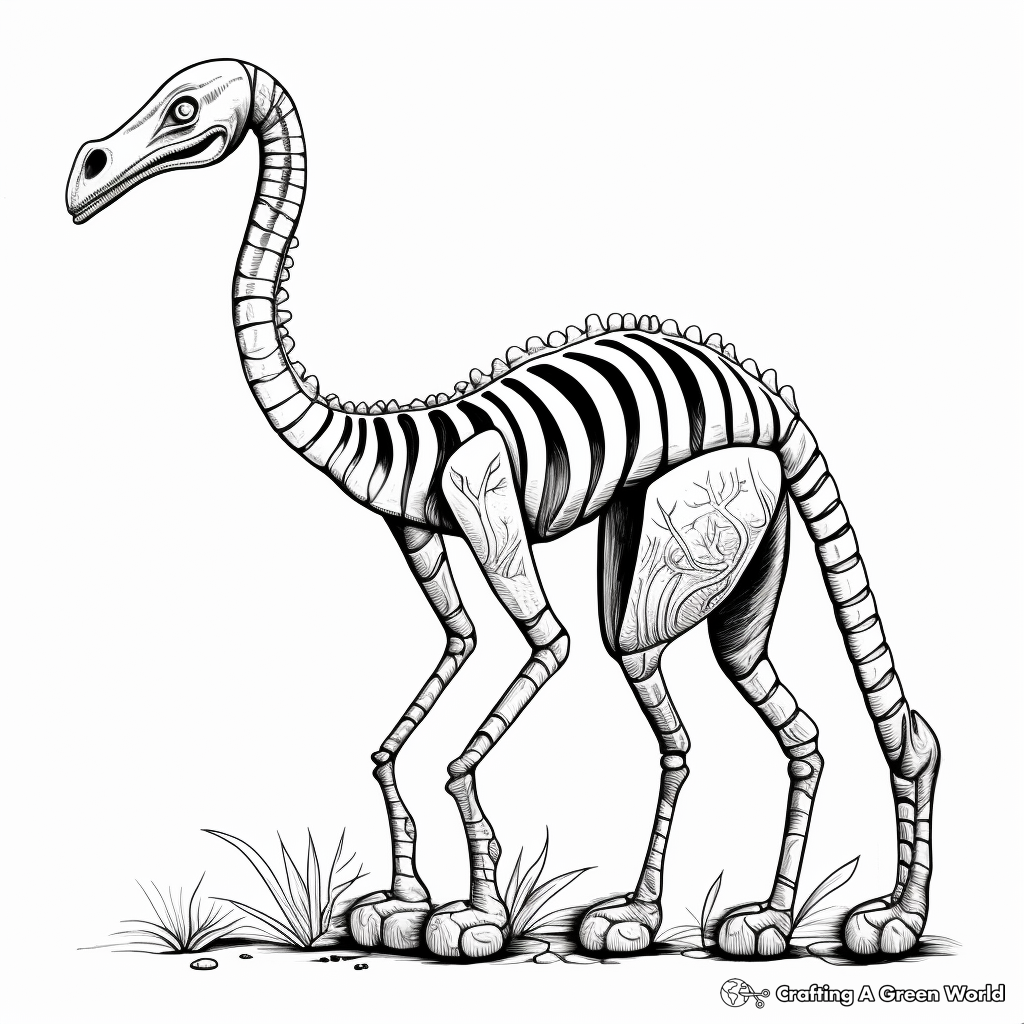 Corythosaurus Skeleton Coloring Pages 4