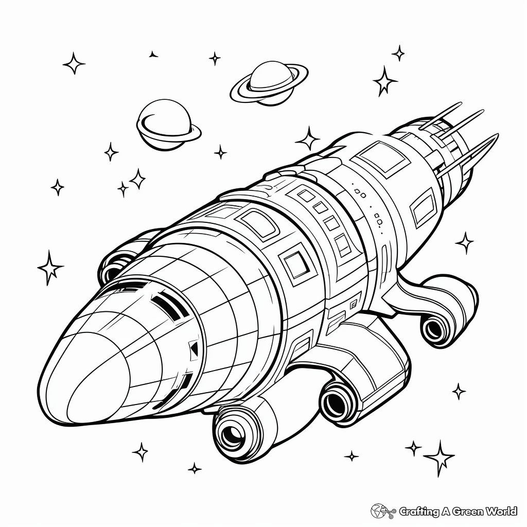 Cosmic Spacecraft Coloring Pages 1