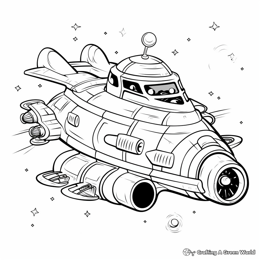 Cosmic Spacecraft Coloring Pages 2