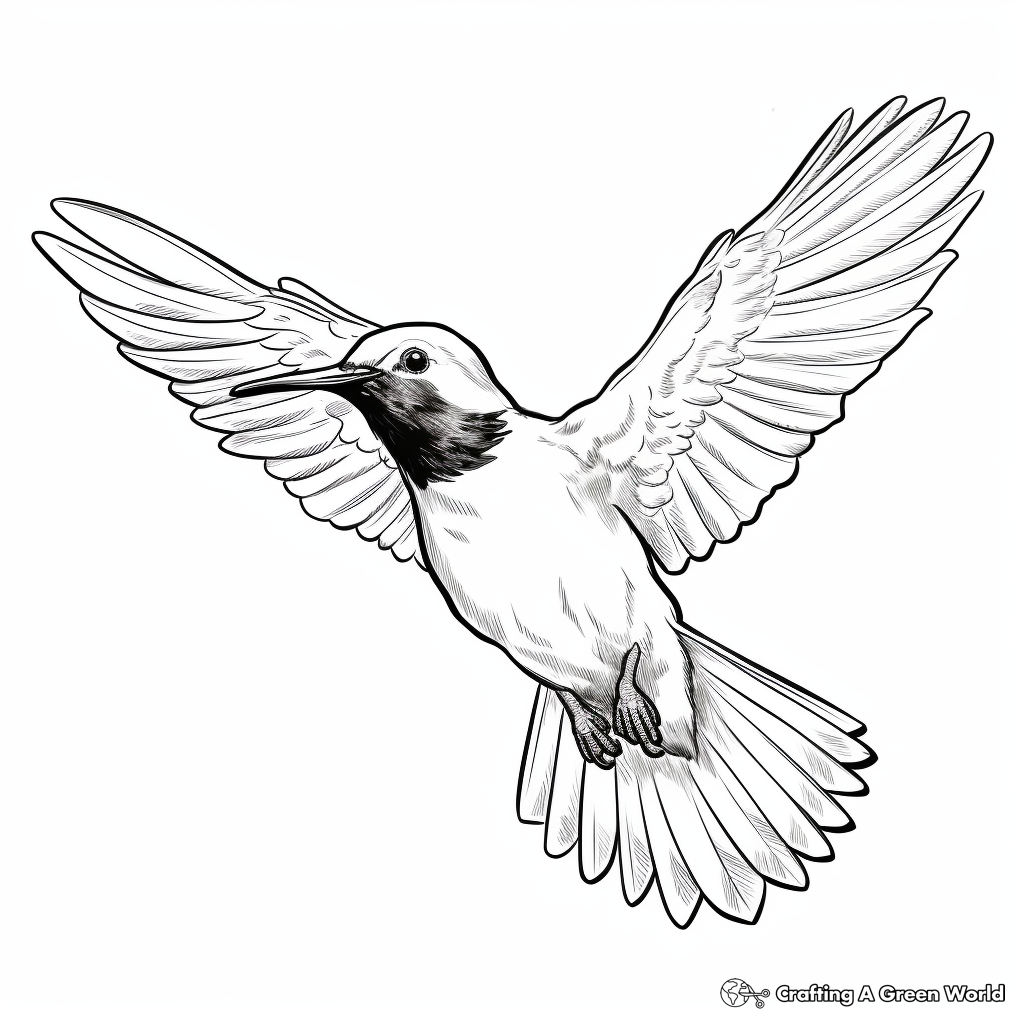 Costa's Hummingbird in Flight Coloring Pages 1