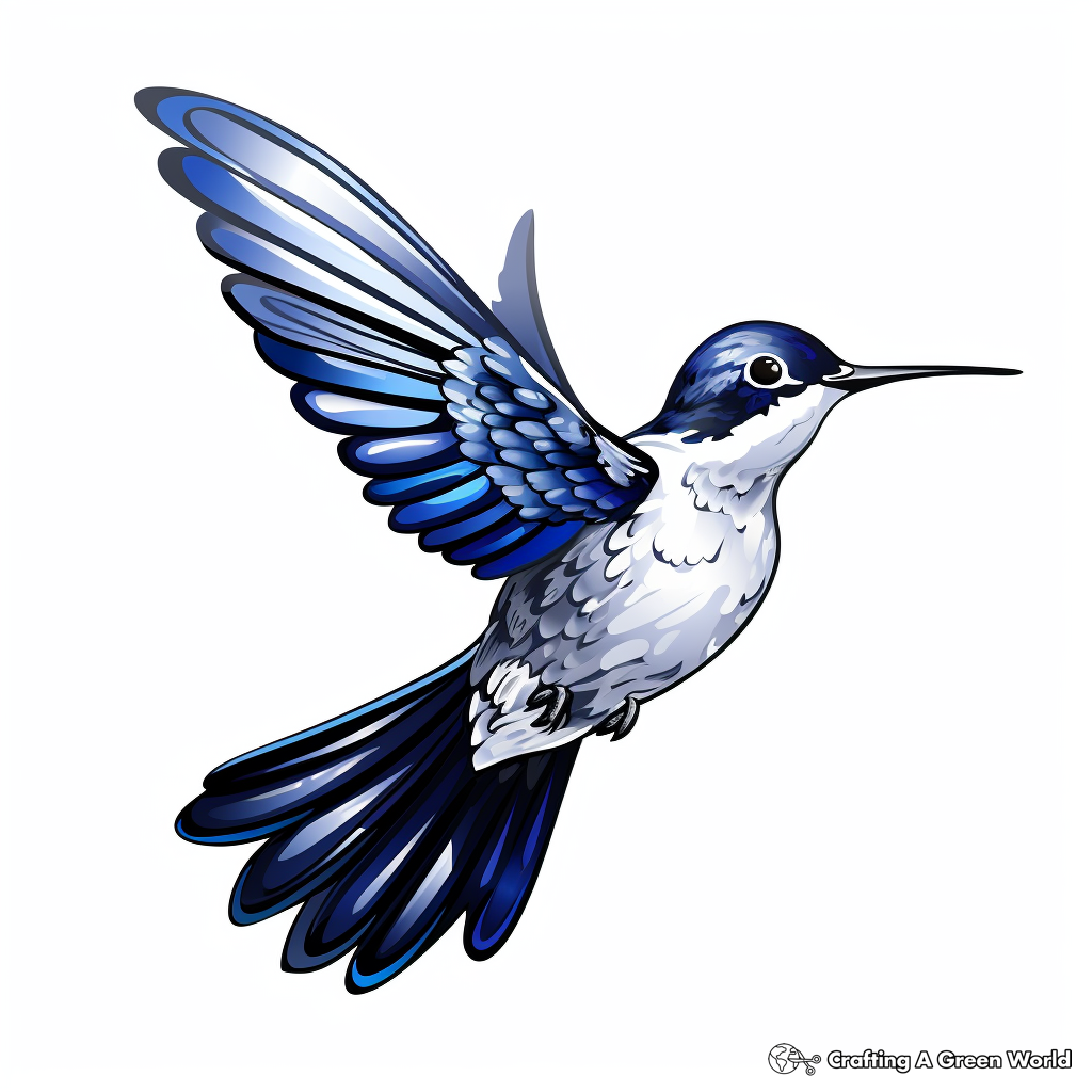 Costa's Hummingbird in Flight Coloring Pages 3