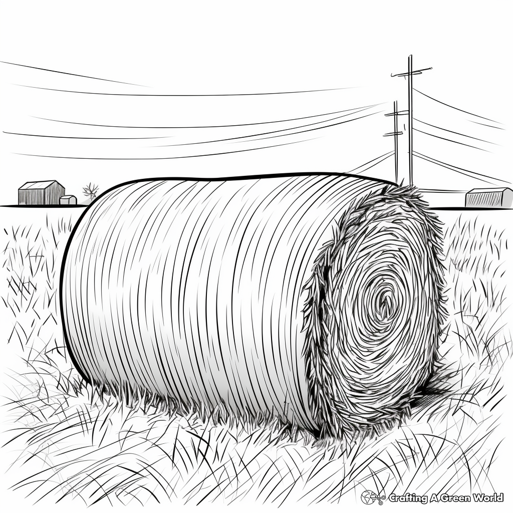 Country Style Hay Bale Coloring Pages 1