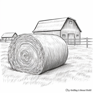 Country Style Hay Bale Coloring Pages 2