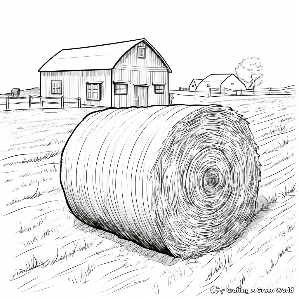 Country Style Hay Bale Coloring Pages 4