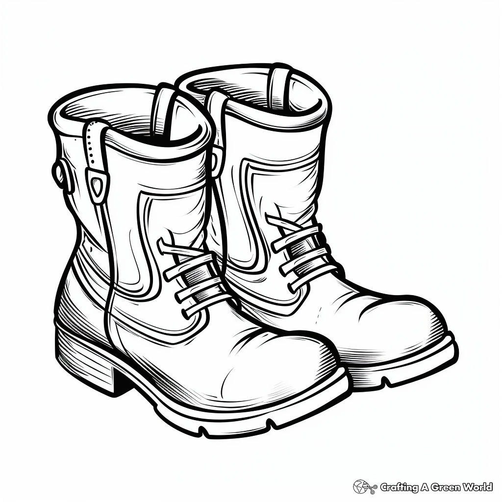 Cowboy Boots Coloring Pages for Children 4