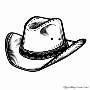 Cowboy Hat with Bandana Coloring Pages 1
