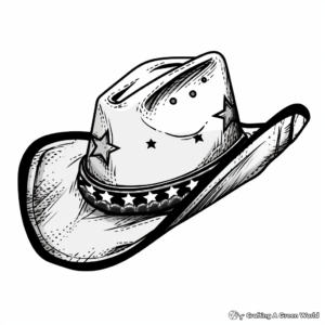 Cowboy Hat with Bandana Coloring Pages 2