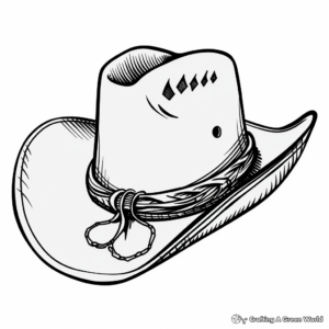Cowboy Hat with Bandana Coloring Pages 3